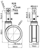 セントラルロッキングキャスター5インチ6インチT125C-ZX-062-D28X96-3D30